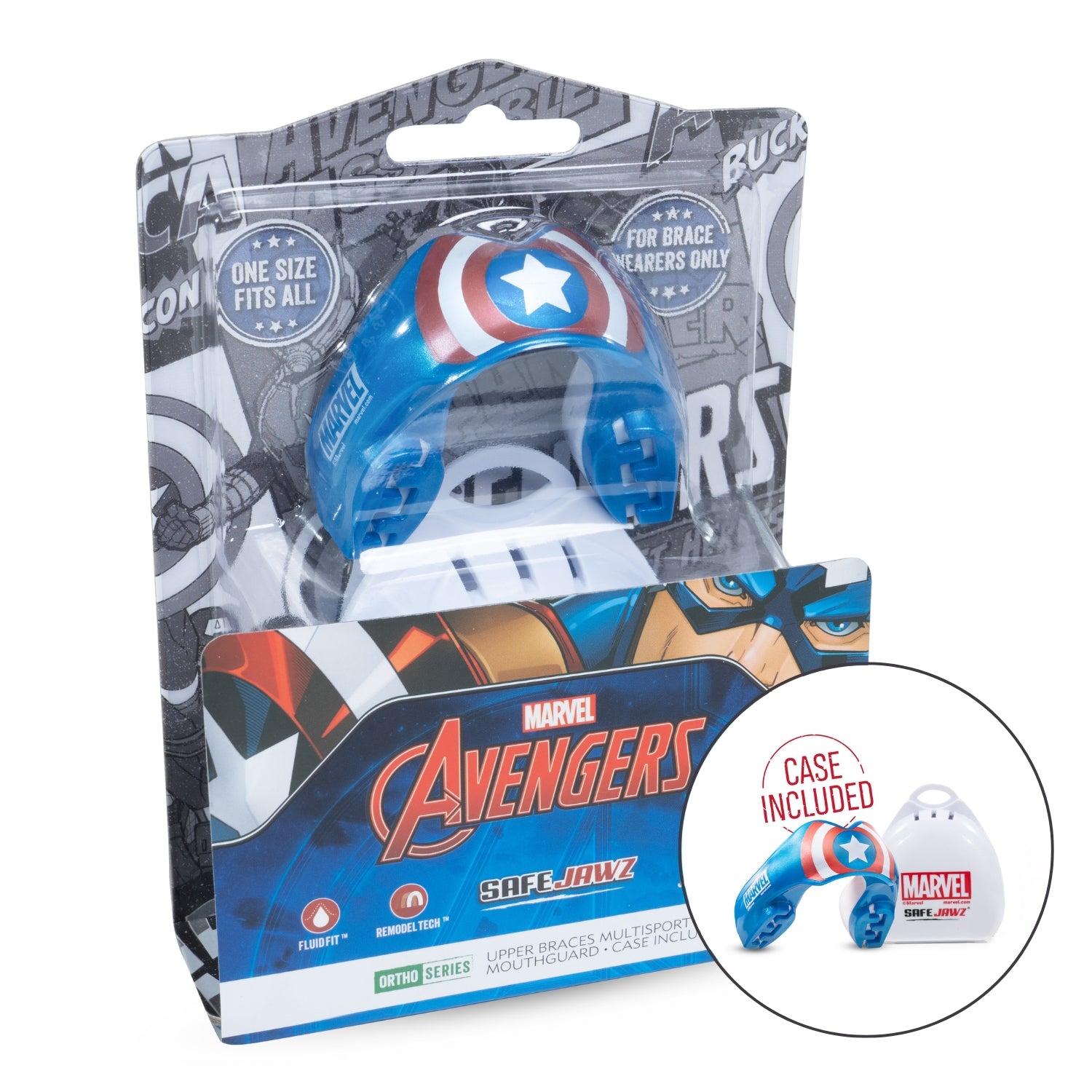 SafeJawz Marvel Ortho Captain America Mouthguard