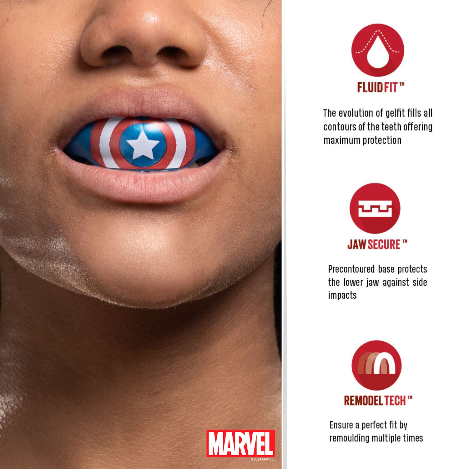 SafeJawz Marvel Ortho Captain America Mouthguard