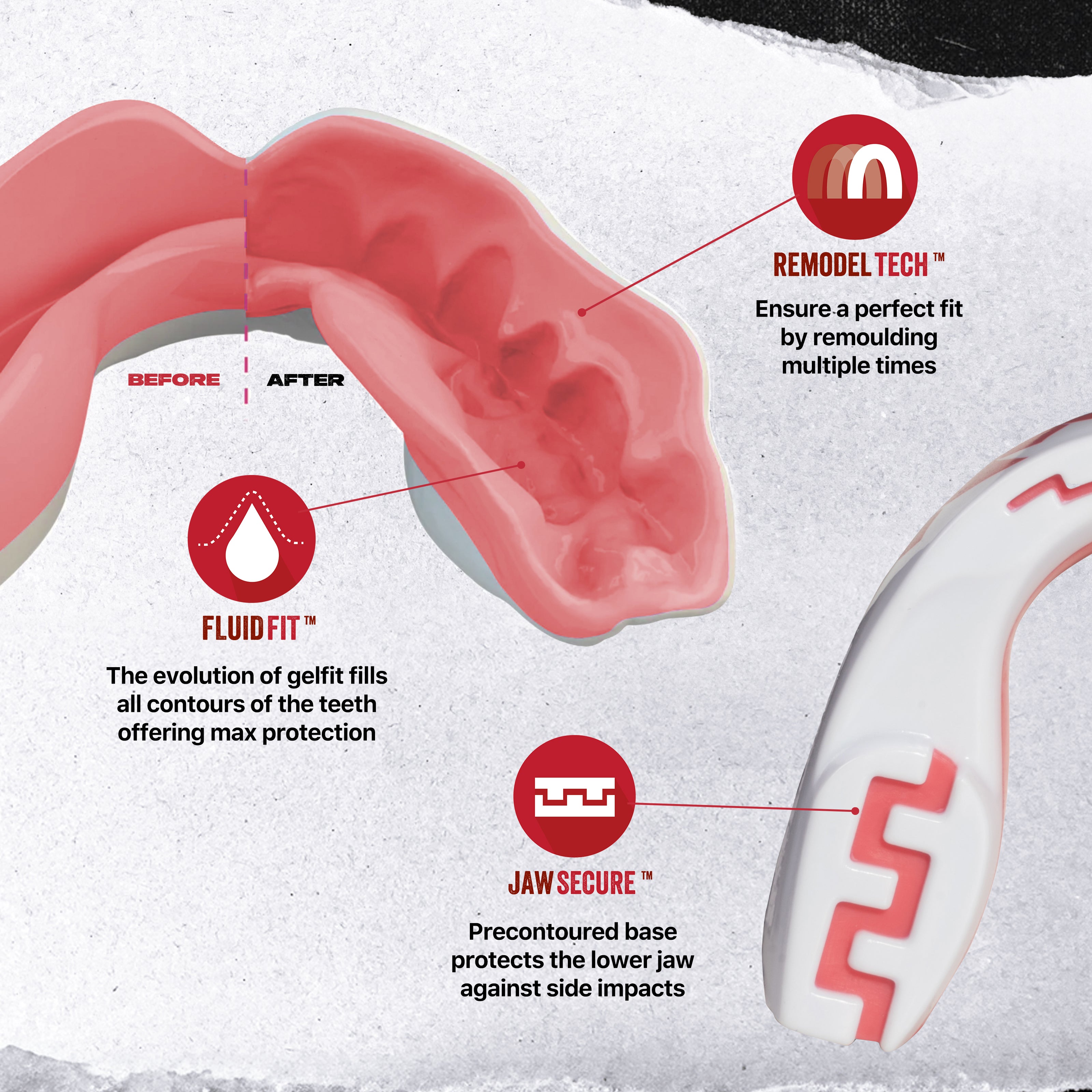 SAFEJAWZ® Extro Series 'Pink Fangz' Mouthguard