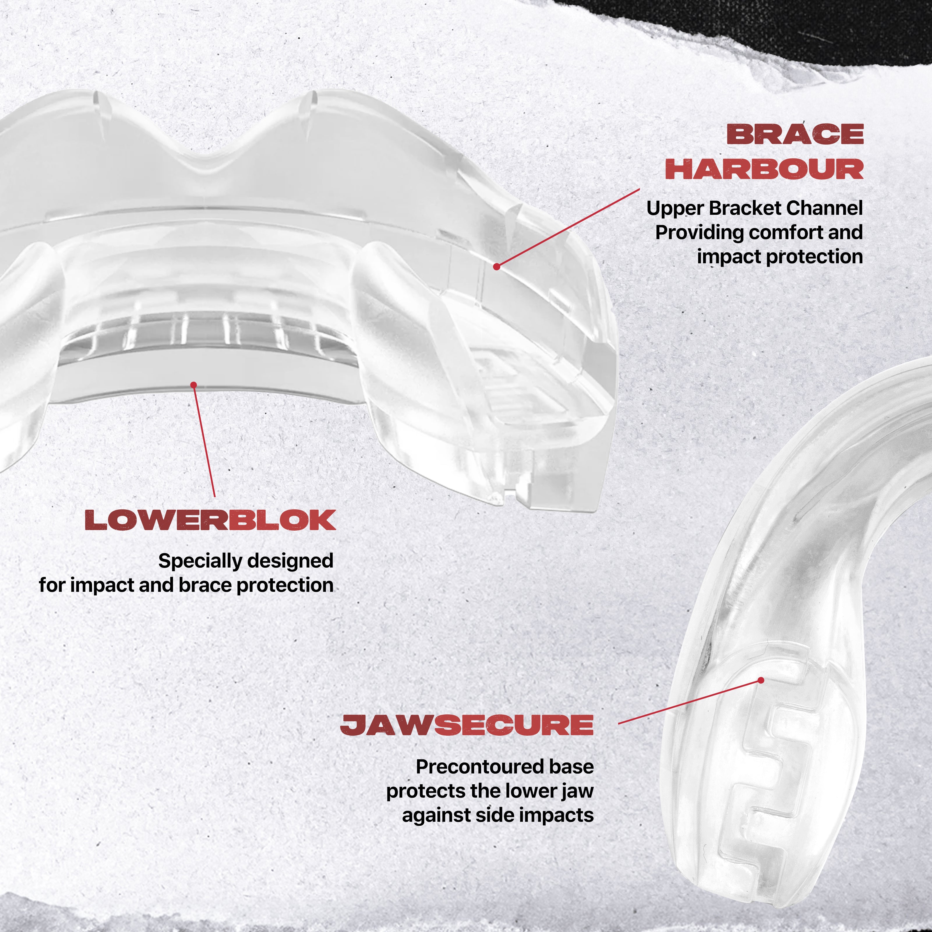 SAFEJAWZ® Ortho Series Mouthguard for Braces - Clear