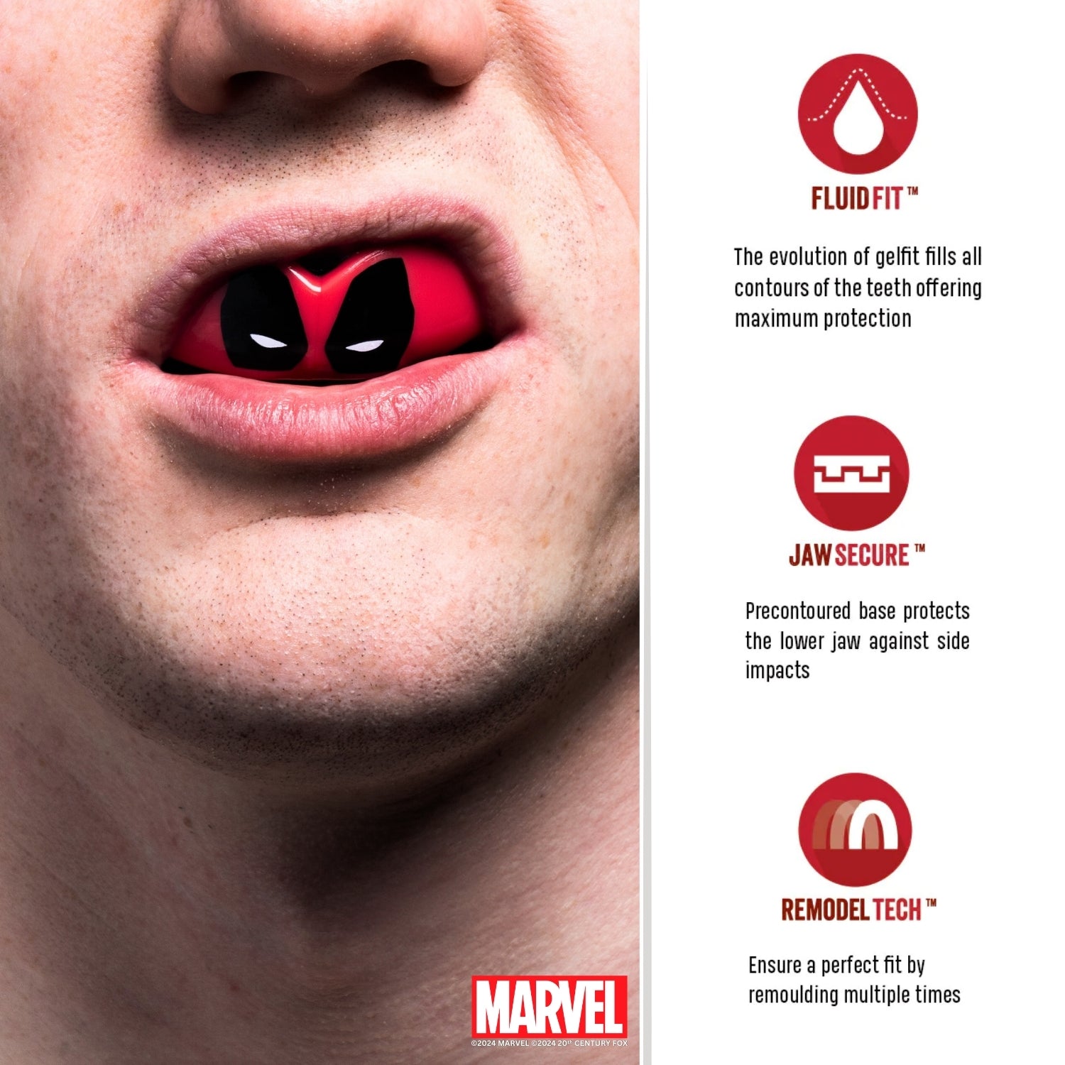 SafeJawz Marvel Deadpool Mouthguard Adults